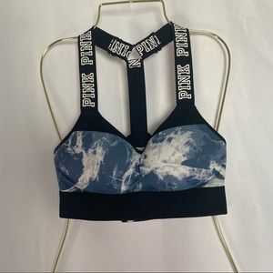 PINK Blue Marble Sports Bra